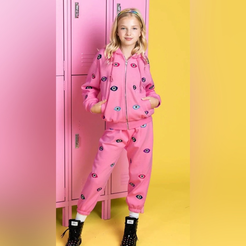 LOLA + THE BOYS Evil Eye hoodie set. Size 6.